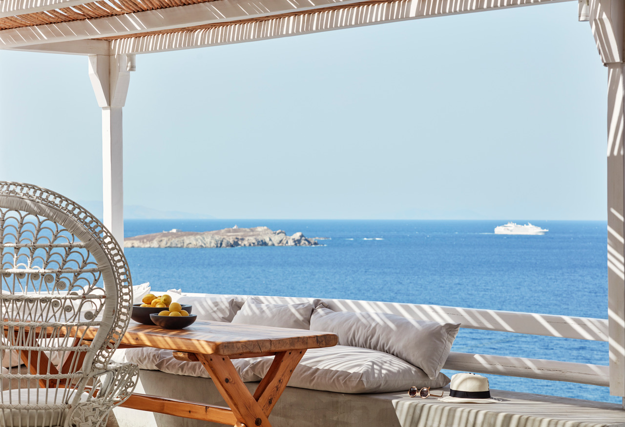 Select Green Hotels Boheme Mykonos lounge sea view