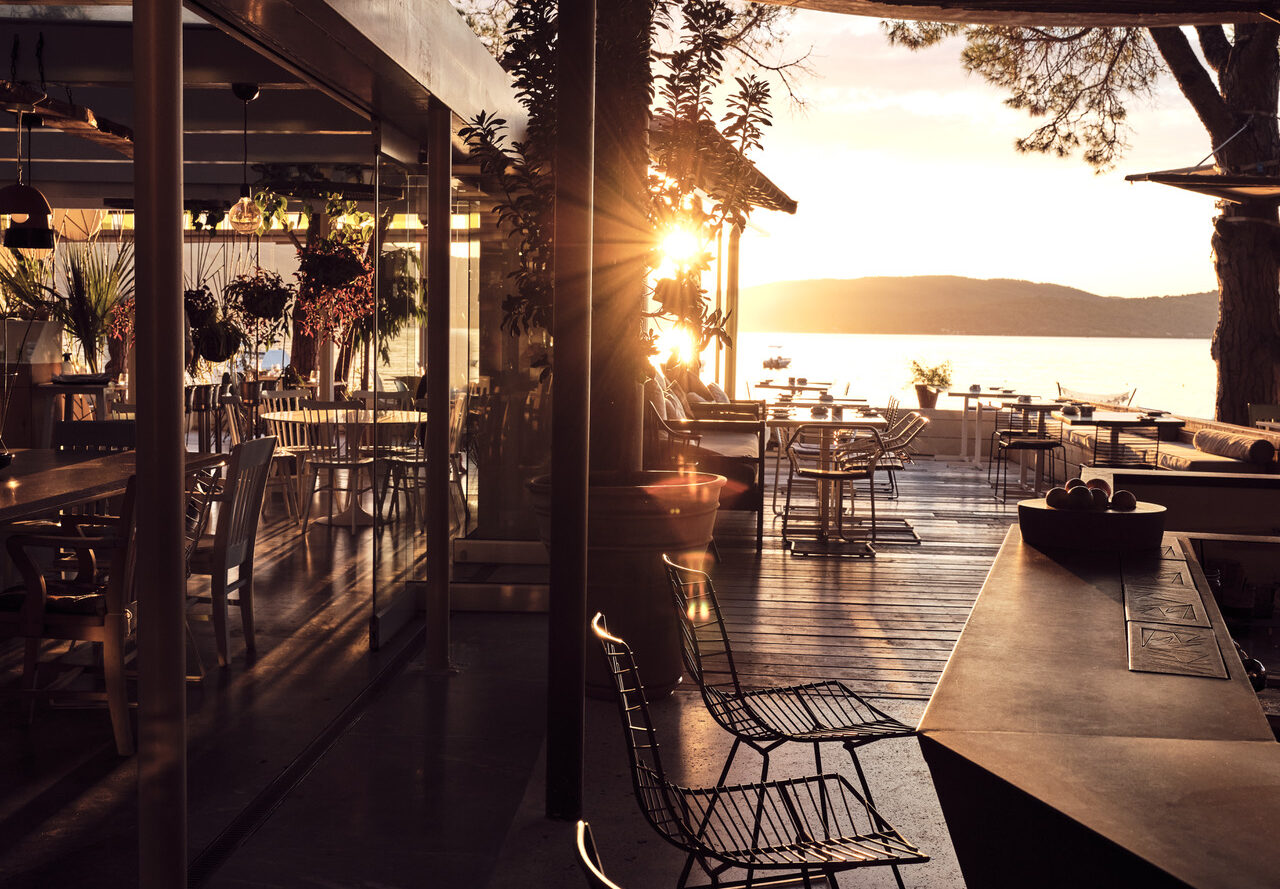 Select Green Hotels ekies all senses bar at sunset with sea view
