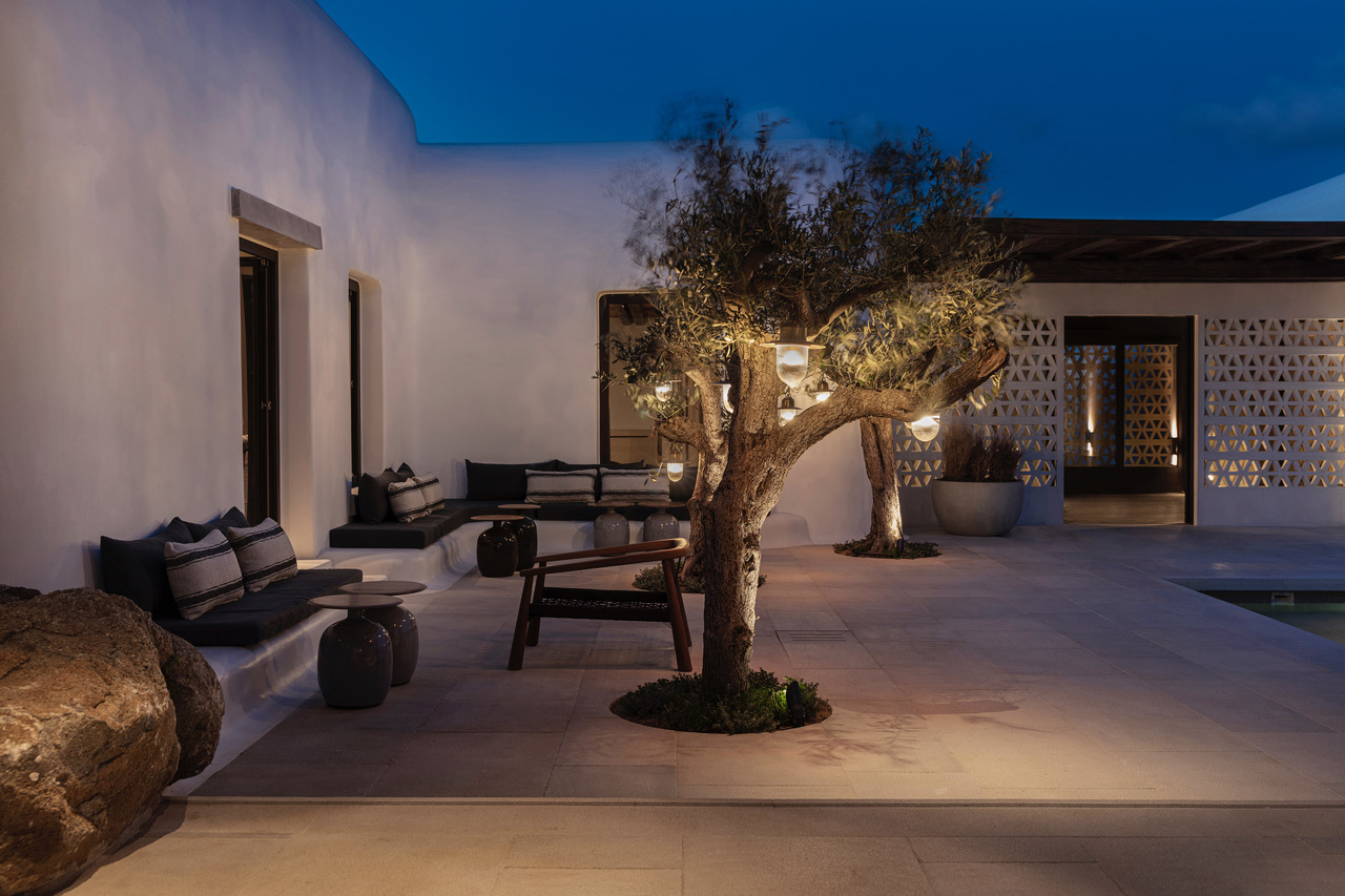 Select Green Hotels Kalesma Mykonos luxury five star hotel outdoor lounge