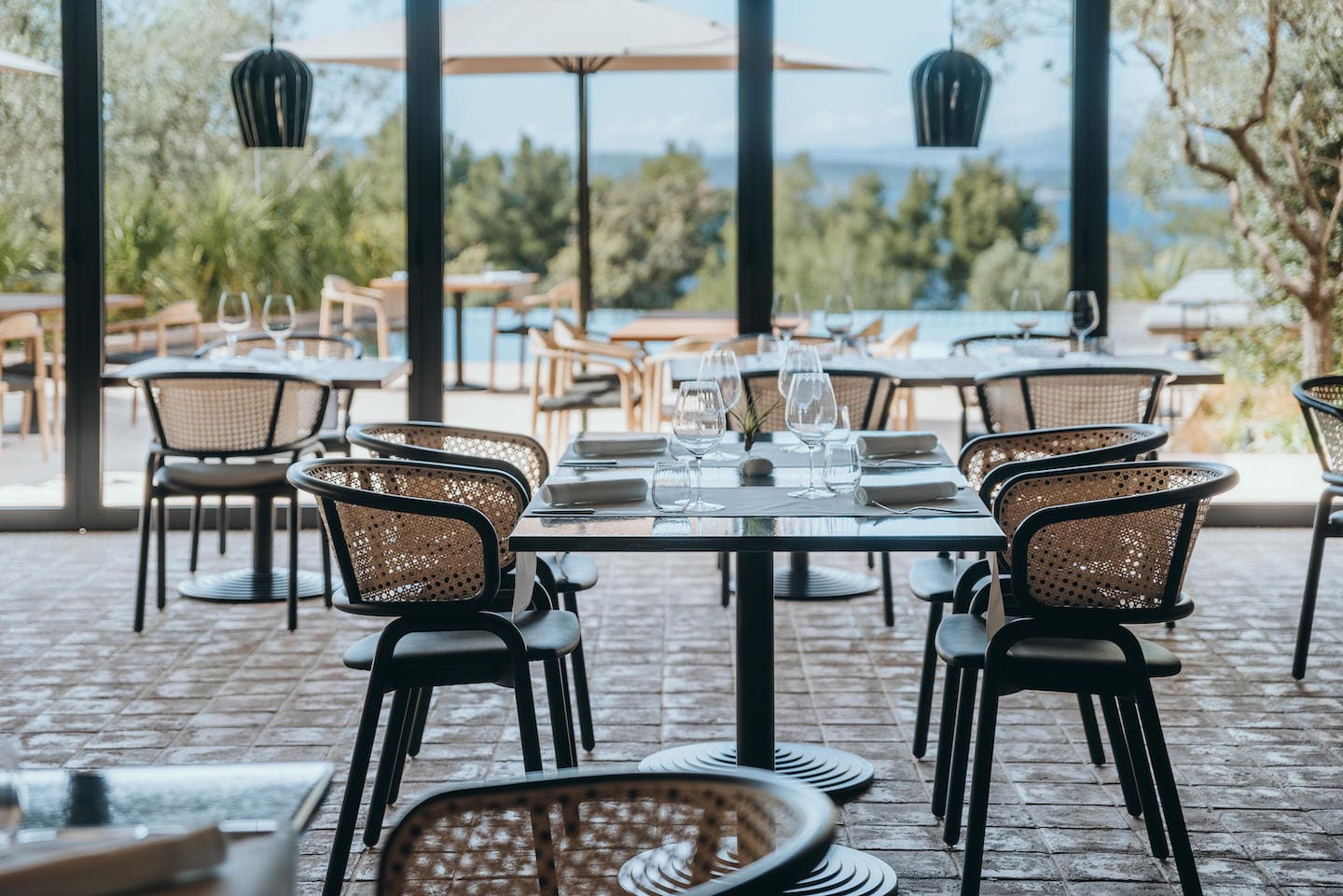 Select Green Hotels Maslina Resort Hvar Restaurant mit pool und Meerblick