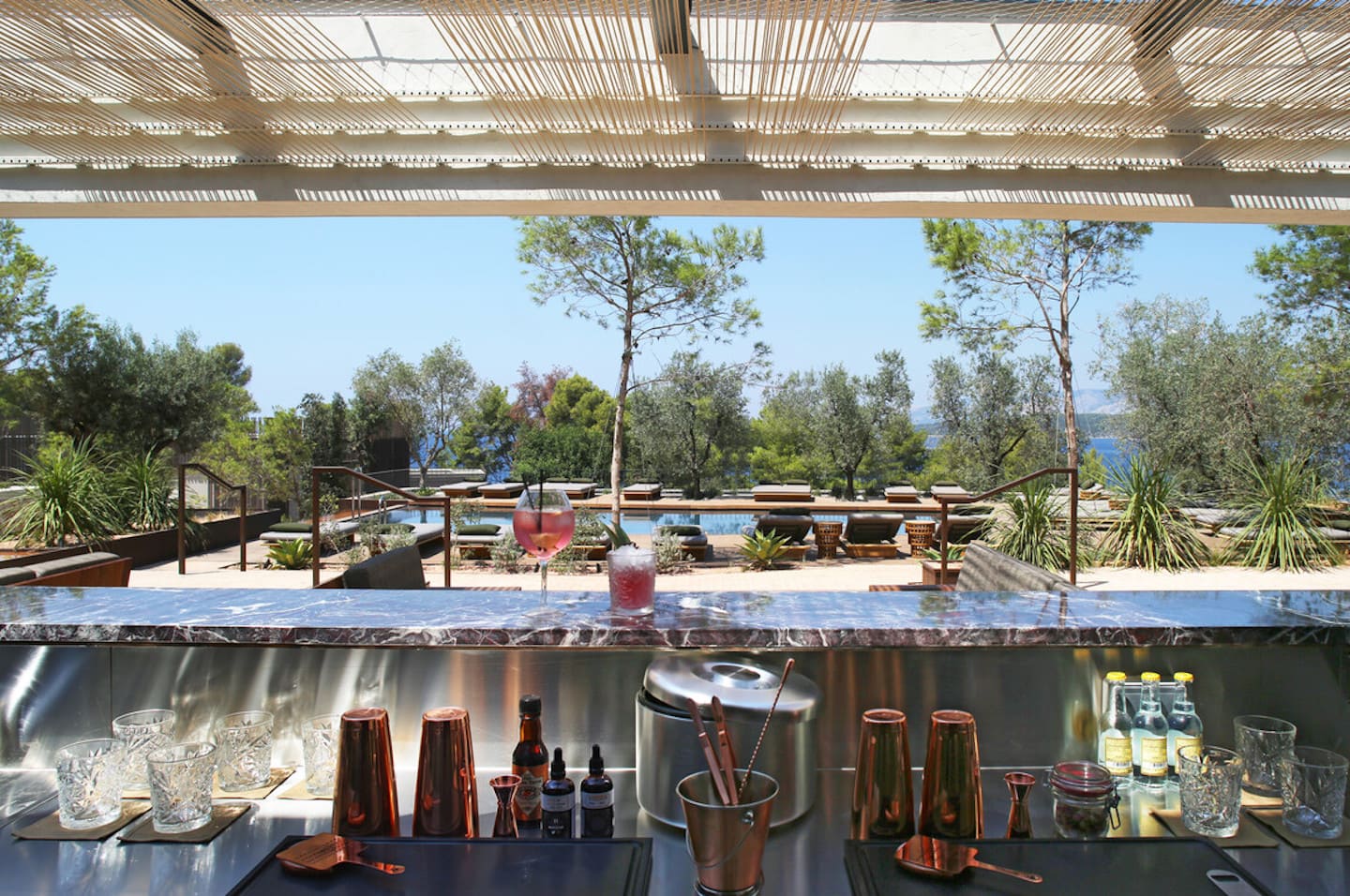 Select Green Hotels Maslina Resort Hvar Bar am Pool mit Meerblick