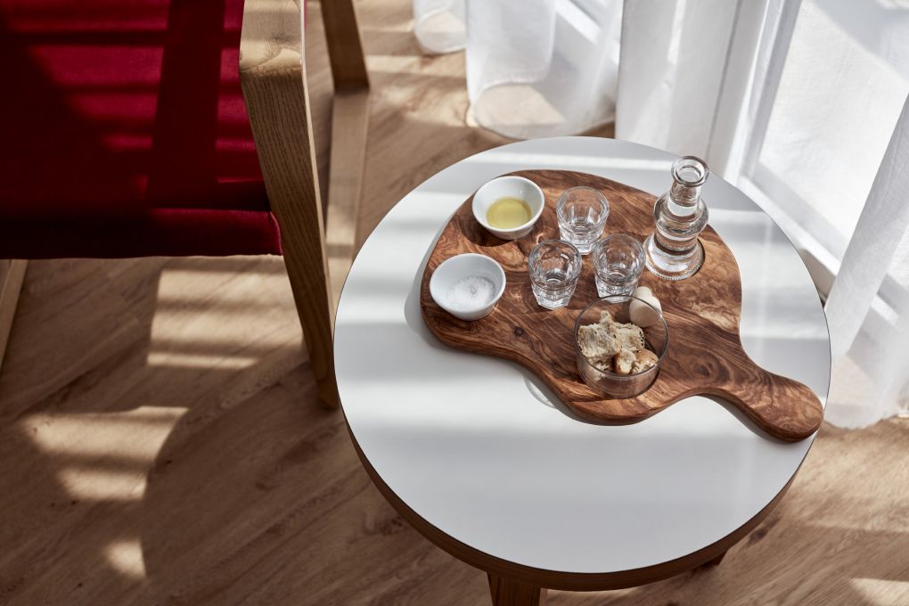 Select Green Hotels Olive Green Heraklion Ouzo mit Brot und Olivenöl und Salz