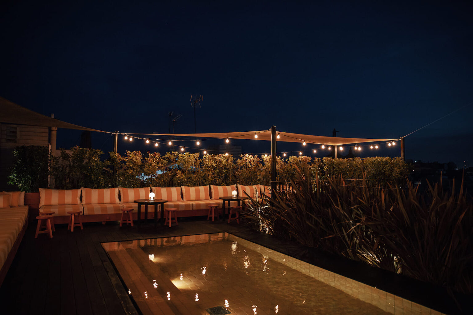 Select Green Hotels Wittmore Hotel rooftop at night