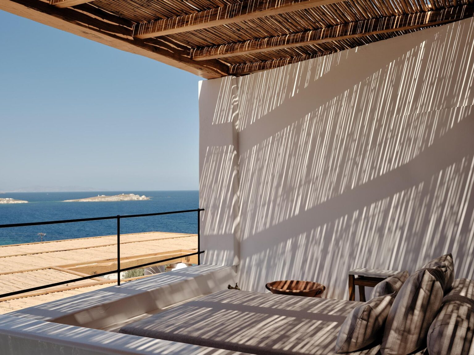 Boheme Mykonos terrace sunset sea view suite