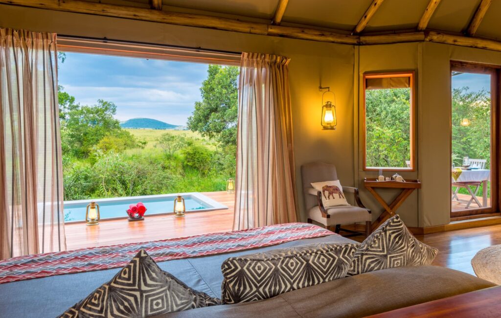 Select Green Hotels Sala's Camp - Masai Mara views of the Masai Mara private swimming pool