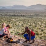 Select Green Hotels Sasaab Safari Lodge roasting marshmallows bush fire