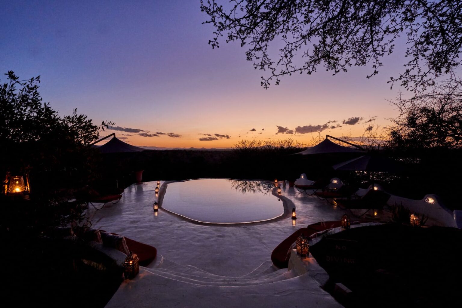Select Green Hotels Sasaab Safari Lodge swimming pool sunset
