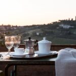 Vegan Agrivilla i pini Toskana Kafee mit Ausblick