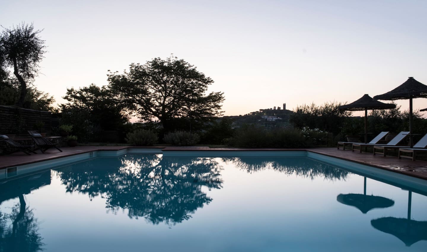 Vegan Agrivilla i pini Toskana Pool abends