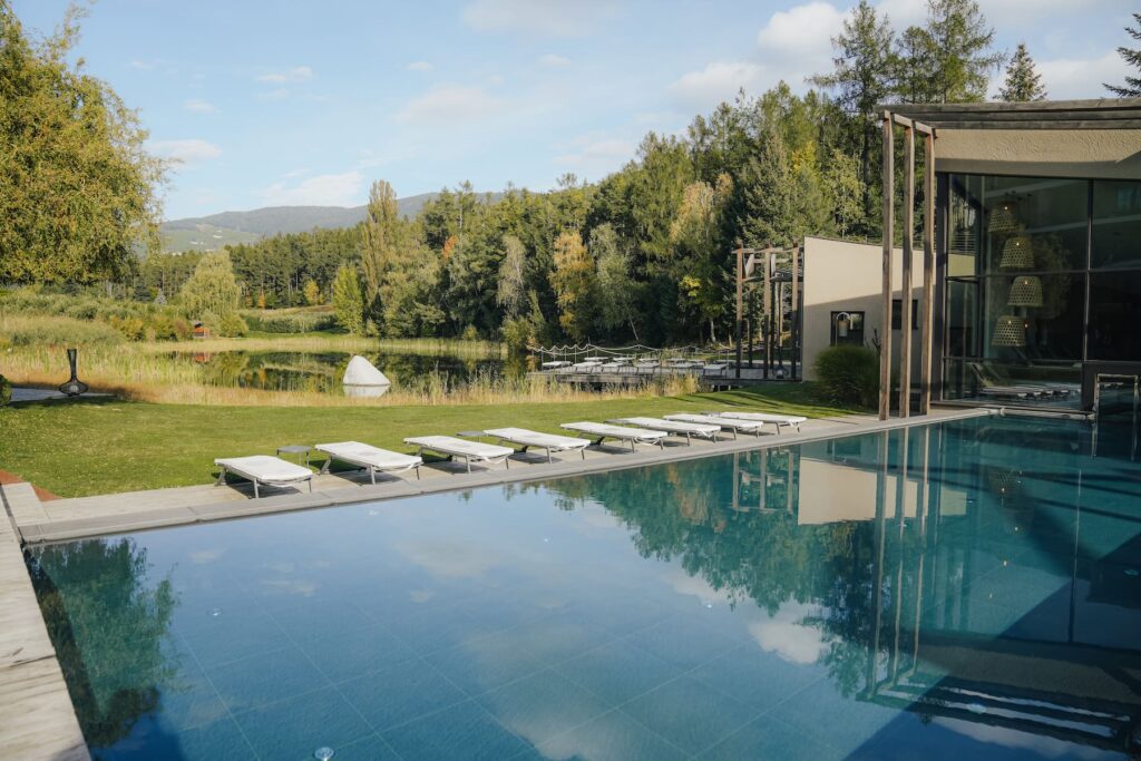 Select Green Hotels Seehof nature retreat in fall Herbst outdoor pool