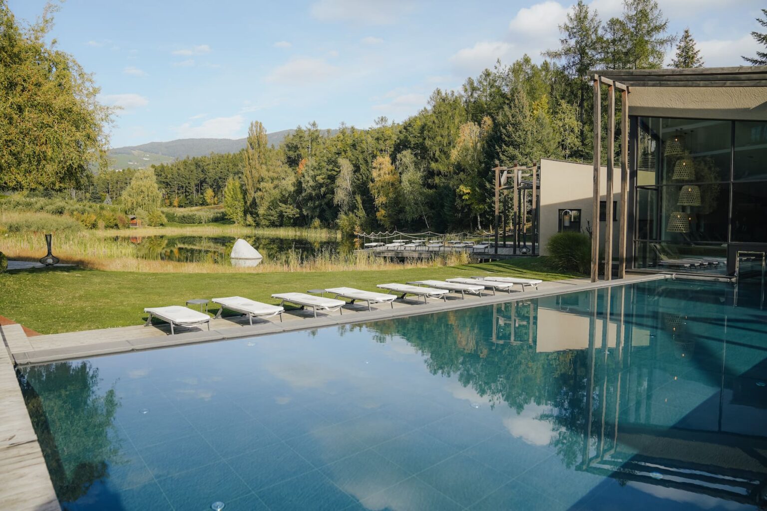 Select Green Hotels Seehof nature retreat in fall Herbst outdoor pool