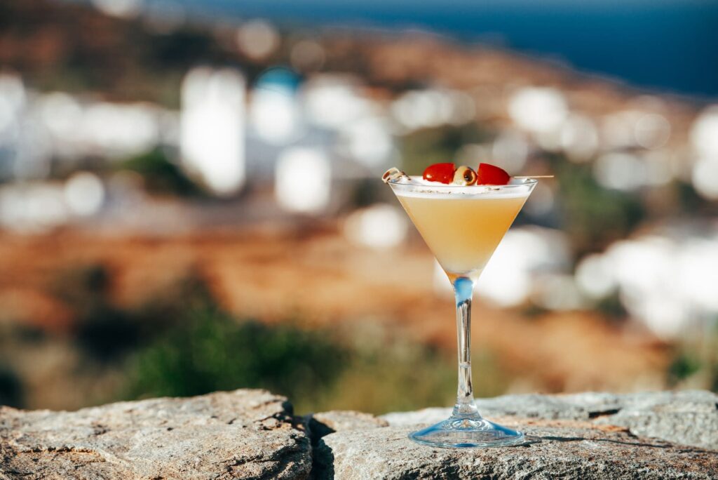 Stamna Sifnos Select Green Hotels drink cocktail view on the sea