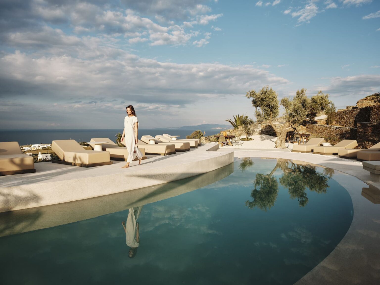 Stamna Sifnos Select Green Hotels beautiful pool with sea view and cozy sitting