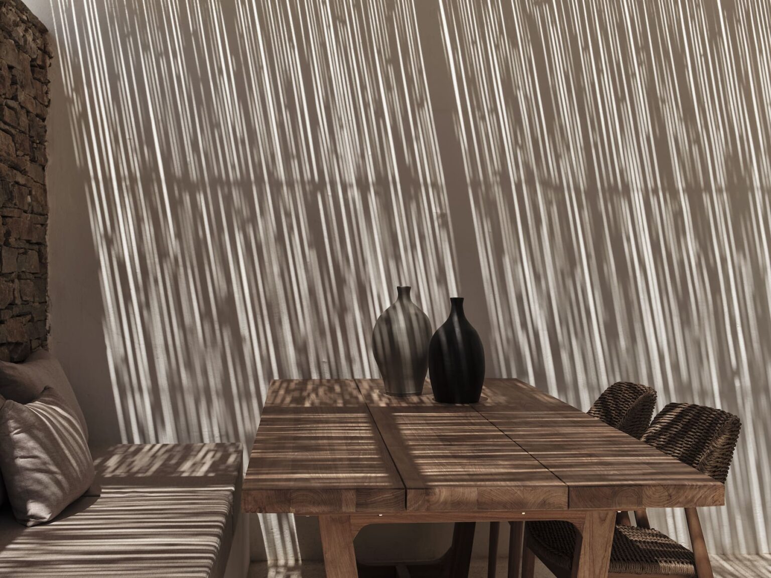 Stamna Sifnos Select Green Hotels clean design sitting on the terrace