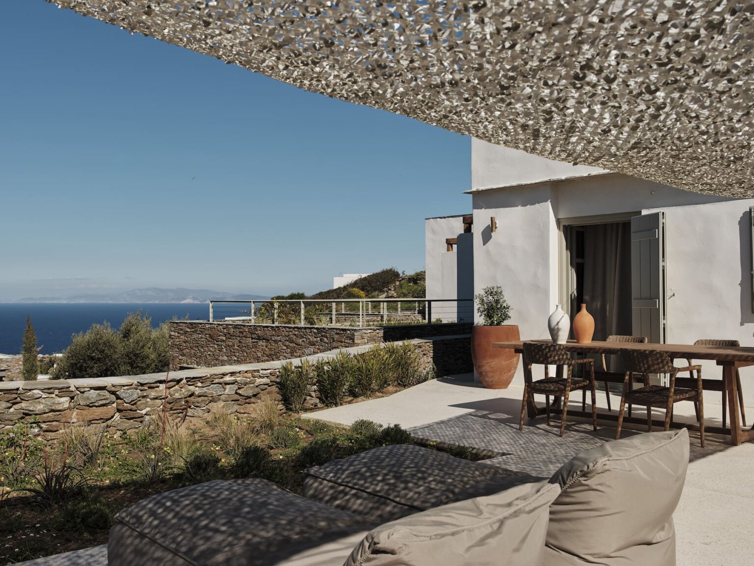 Stamna Sifnos Select Green Hotels outdoor terrace with sea view