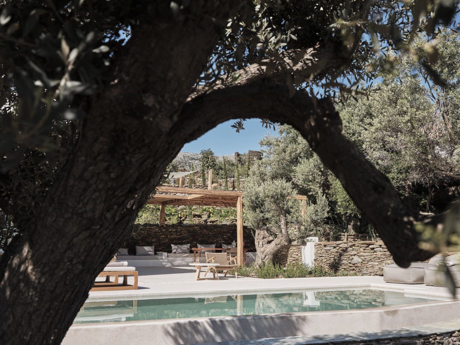 Stamna Sifnos Select Green Hotels Outdoor pool with seating