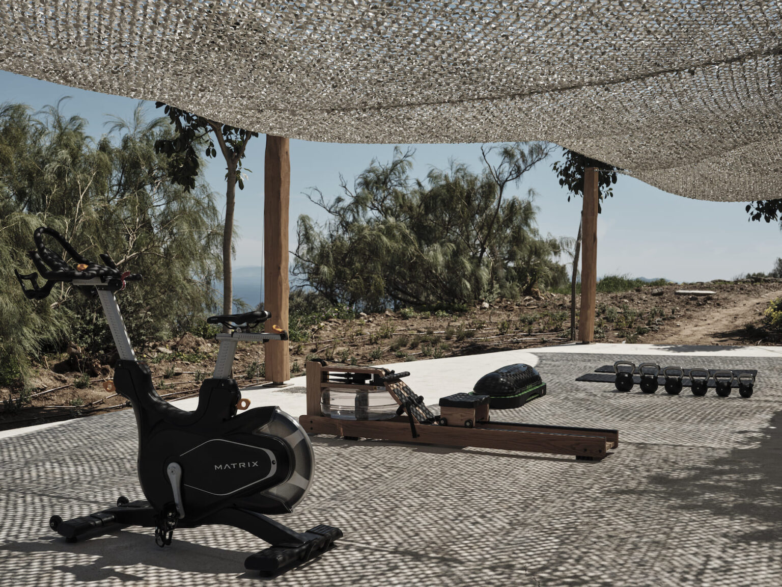 Stamna Sifnos Select Green Hotels Outdoor gym with sea view