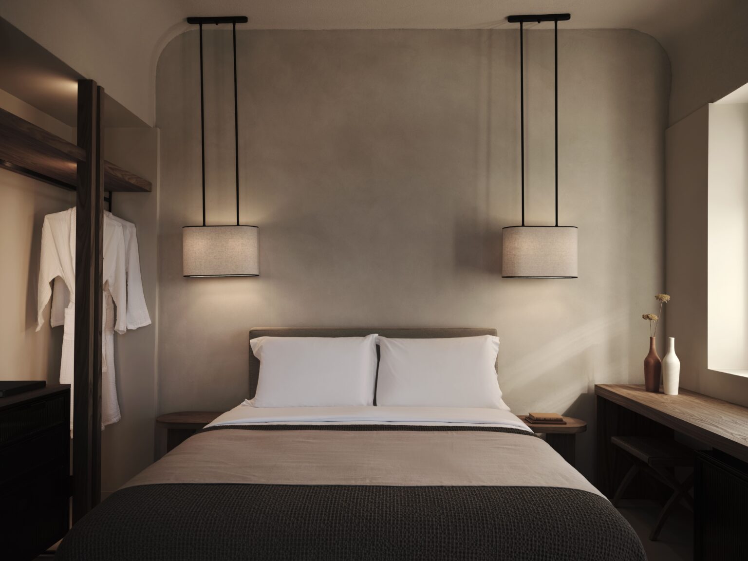 Stamna Sifnos Select Green Hotels comfortable bed in a hotel room