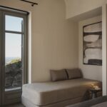 Stamna Sifnos Select Green Hotels comfortable couch with hotel room view to the sea