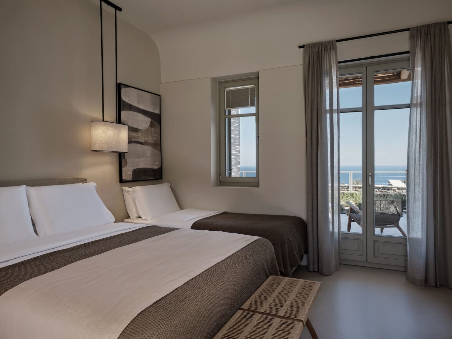 Stamna Sifnos Select Green Hotels comfortable hotel room with sea view