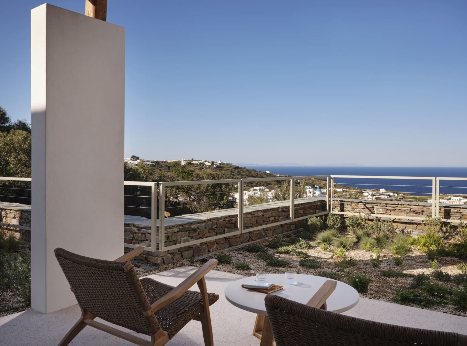 Stamna Sifnos Select Green Hotels terrace with a sea view hotel room balcony